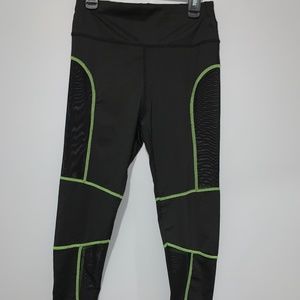 Black Mesh-Panel athletic wear leggings